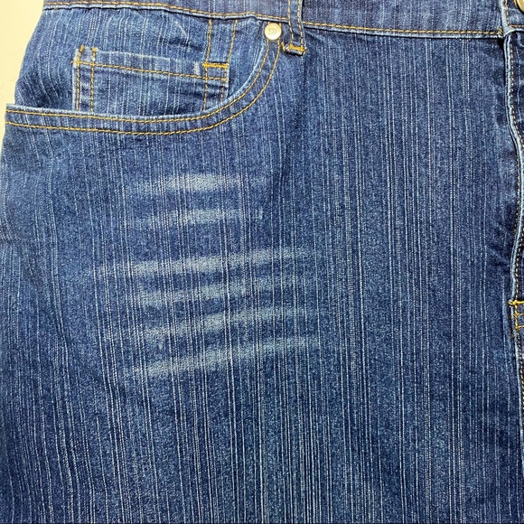 Drama Jeans High-low Studded A-line Stretch Denim Skirt Plus Size 24 Blue - Picture 5 of 10